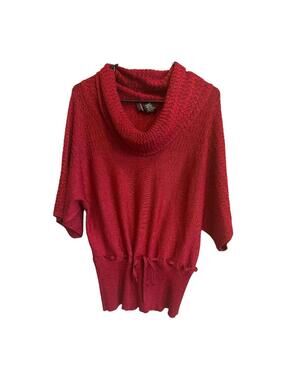 New Directions | Women's Red Shimmery Cowl Neck Sweater | Size M | NWOT | 0889